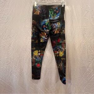 Disney Black Leggings with Colorful Cartoon Print